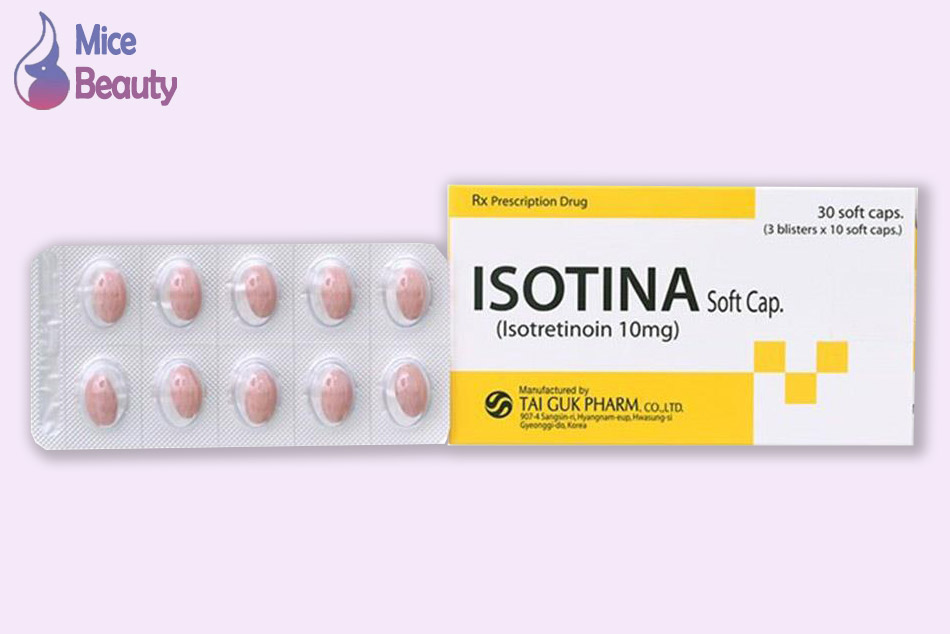 Dạng đóng gói của Isotina trị mụn