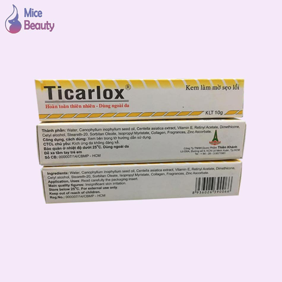 Ticarlox - hỗ trợ điều trị sẹo