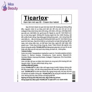 Tờ hướng dẫn sử dụng kem trị sẹo Ticarlox